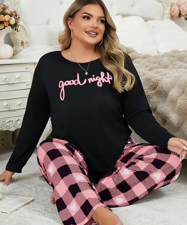 jkthpu-45 A Pajama Set Featuring a Long-Sleeve Crew Neck