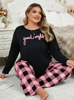 jkthpu-45 A Pajama Set Featuring a Long-Sleeve Crew Neck