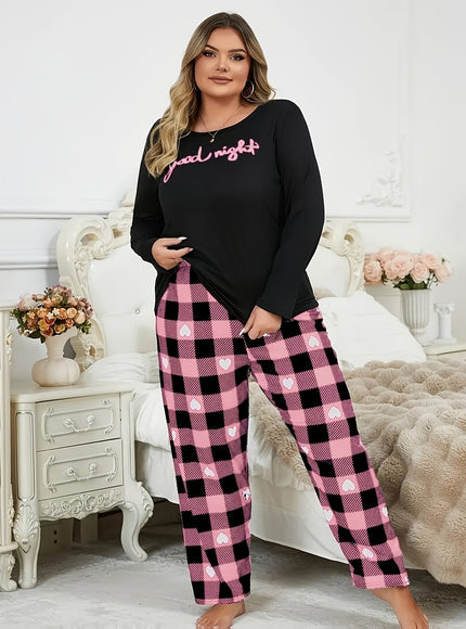 jkthpu-45 A Pajama Set Featuring a Long-Sleeve Crew Neck