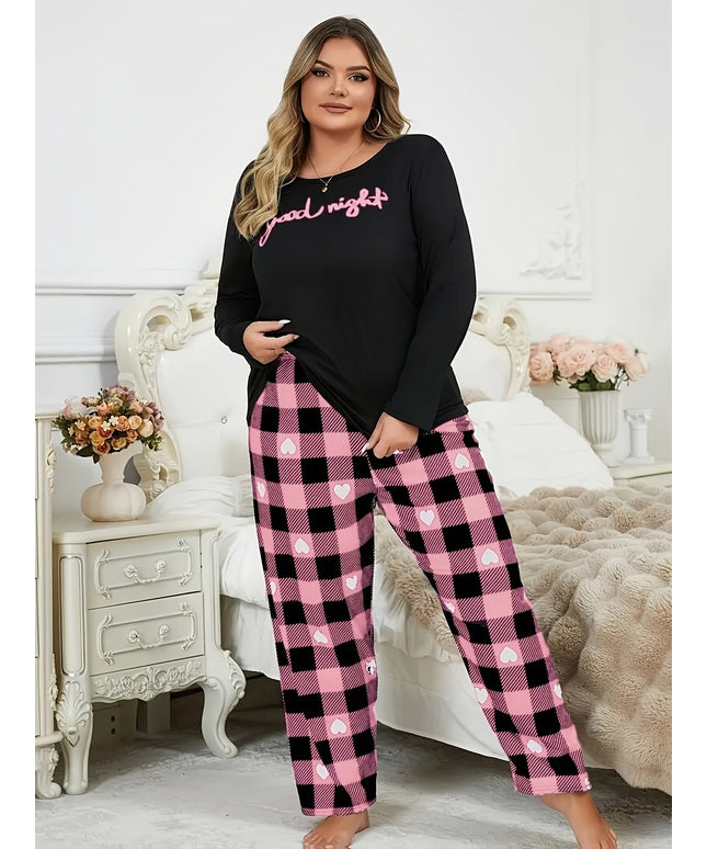 jkthpu-45 A Pajama Set Featuring a Long-Sleeve Crew Neck