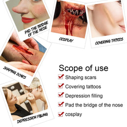 KissICON A Professional Halloween Makeup Kit Fake Wound Scar Fake Blood Paint Scar Wax Halloween Special Effect Make Up Halloween Cosmetics