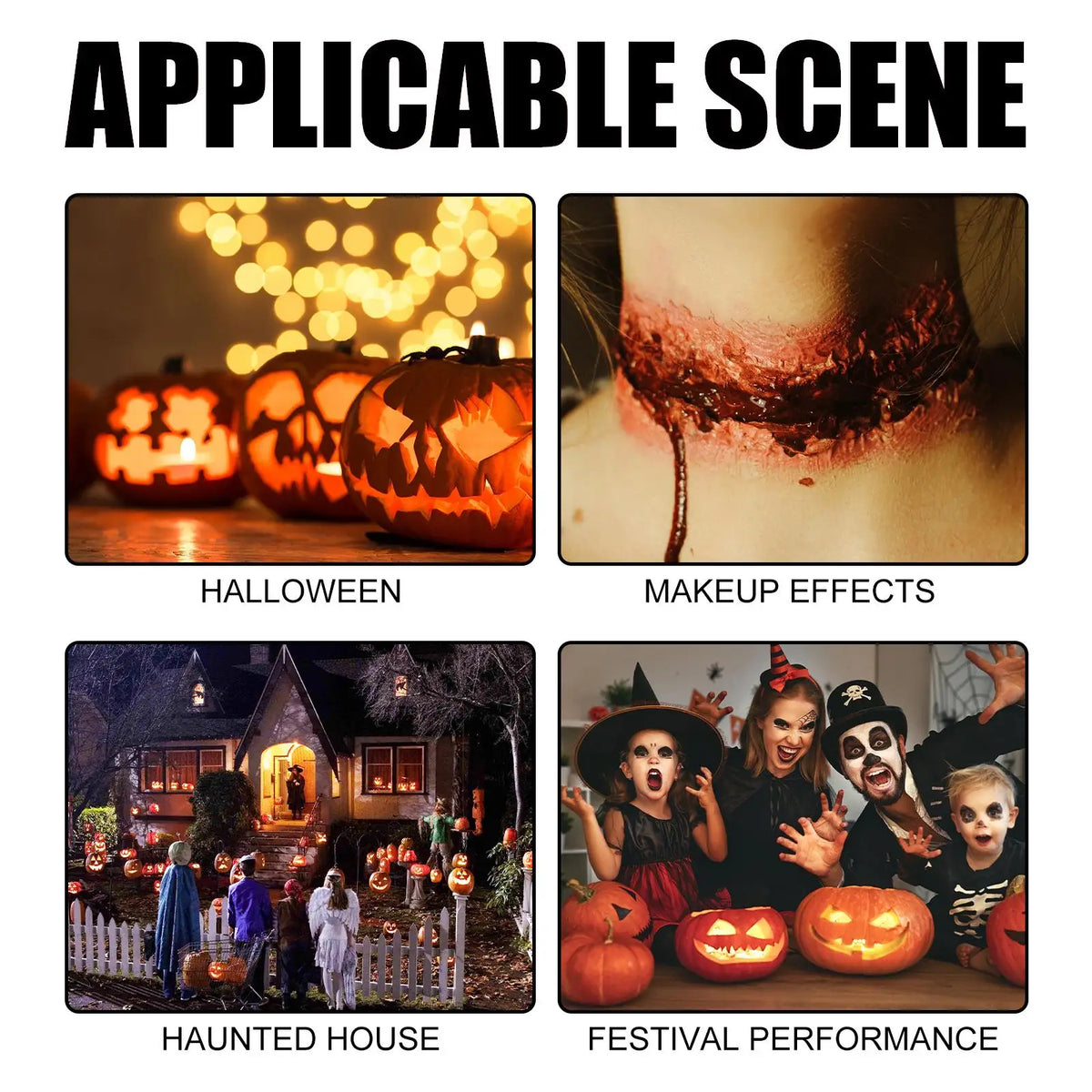 KissICON A Professional Halloween Makeup Kit Fake Wound Scar Fake Blood Paint Scar Wax Halloween Special Effect Make Up Halloween Cosmetics