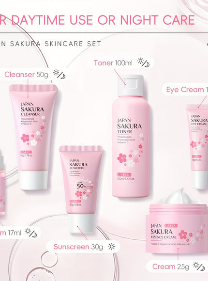 KissICON (A): Sakura 6pcs/Box Laikou Sakura 6piece Skincare Set – Hydrate Brighten