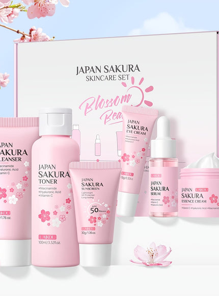 KissICON (A): Sakura 6pcs/Box Laikou Sakura 6piece Skincare Set – Hydrate Brighten