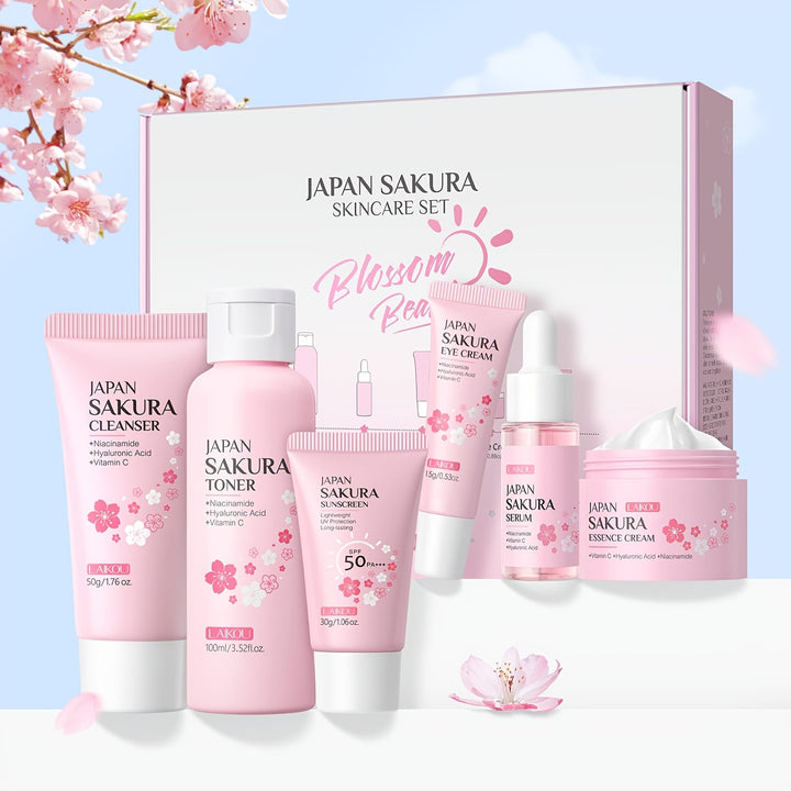 Laikou Sakura 6piece Skincare Set – Hydrate Brighten