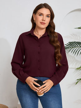 KissICON A Stylish Solid Color Polyester Shirt for Women.