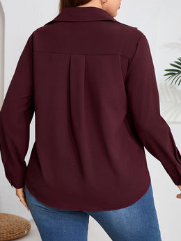 KissICON A Stylish Solid Color Polyester Shirt for Women.