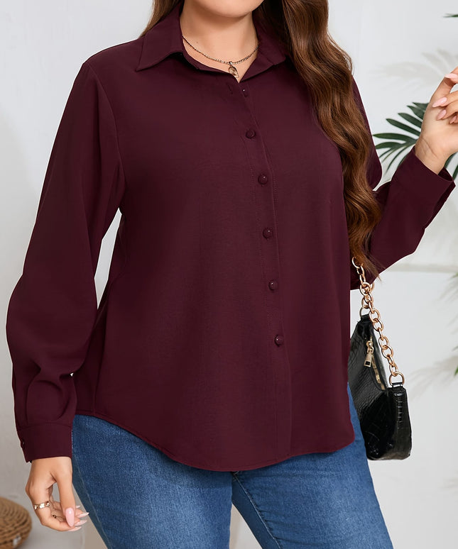 KissICON A Stylish Solid Color Polyester Shirt for Women.