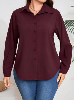KissICON A Stylish Solid Color Polyester Shirt for Women.