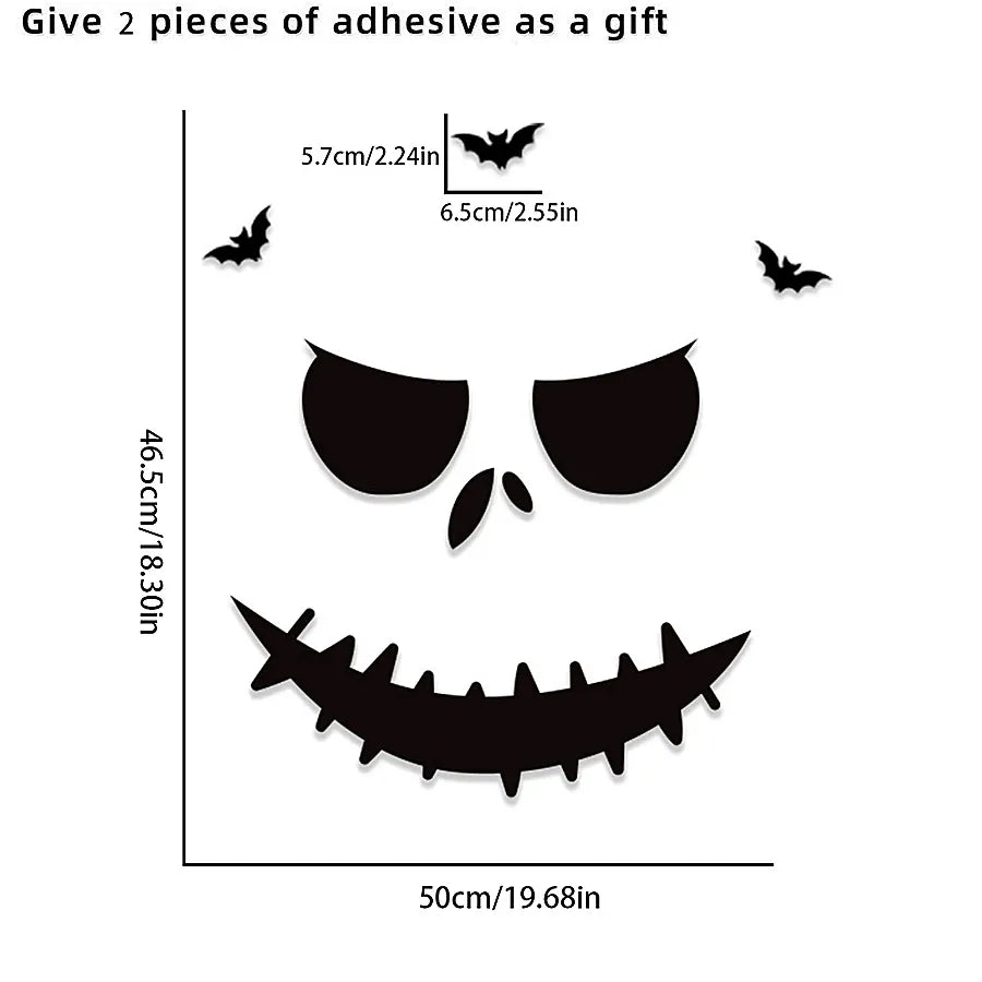 KissICON A02 Halloween Decoration Room Door Stickers Window Decor Skeleton Hand Pumpkin DIY Devil Witch Hat Glass Window Stickers Ghost
