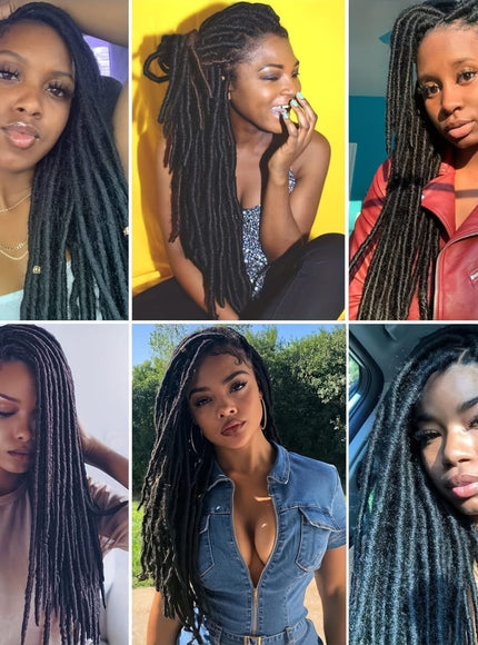 KissIcon 48 Strands Pre-Looped Faux Locs - Natural