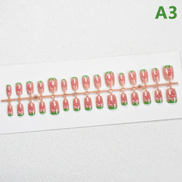 KissICON A3 💋 Watermelon Strawberry False Nails Set - Easy