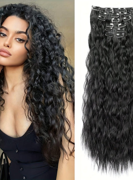 16 Black Clips For Synthetic Curls - Soft