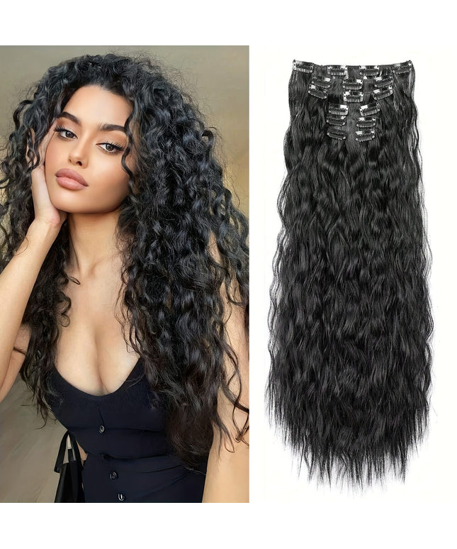 16 Black Clips For Synthetic Curls - Soft