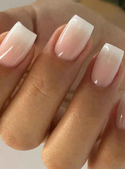 KissICON A647 24Pcs Oval Short Pink Press on Nails Simple