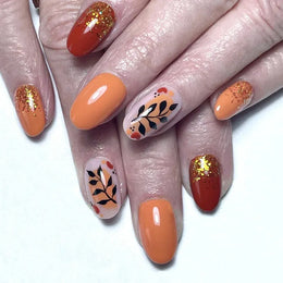 KissICON A741 KissIcon Short Almond Press-On Nails Floral Tip -
