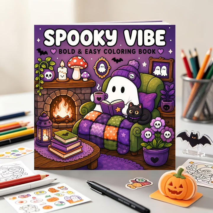 Cozy Halloween Coloring Book Relax  DeStress