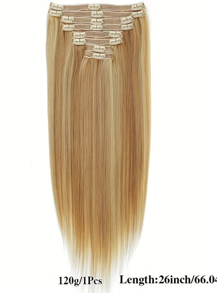KissIcon Blonde Clip-In Hair Extensions - Real Human