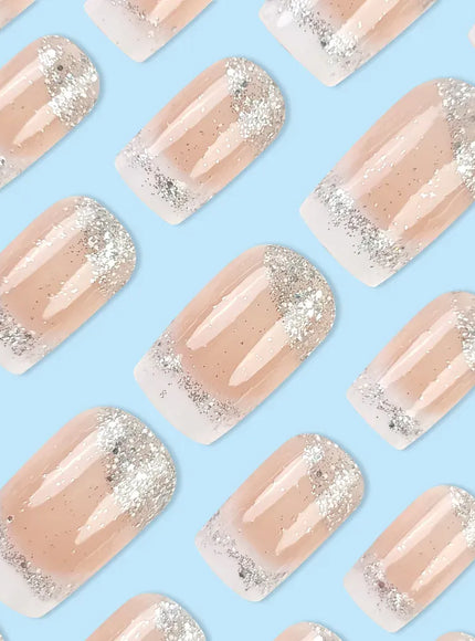 KissICON AA1 KissIcon Sparkling White Edge French Nails - Detachable