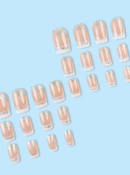 KissICON AA1 KissIcon Sparkling White Edge French Nails - Detachable