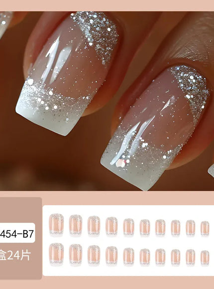 KissICON AA1 KissIcon Sparkling White Edge French Nails - Detachable