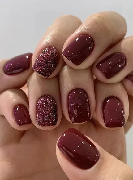 KissICON AA277-4 24Pcs Oval Short Pink Press on Nails Simple
