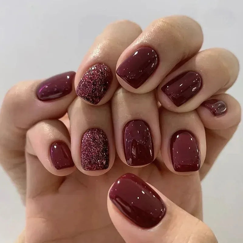 KissICON AA277-4 24Pcs Oval Short Pink Press on Nails Simple