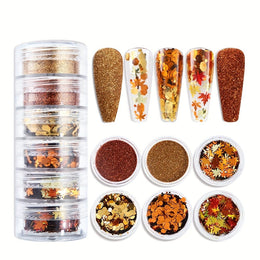 KissICON KissIcon Golden Maple Leaf Nail Sequins - Autumn
