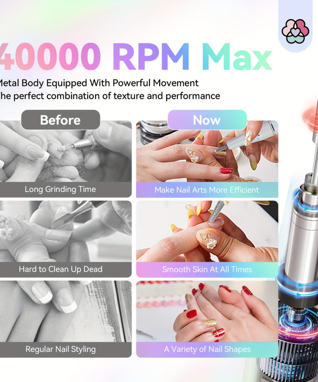 KissIcon Saviland Nail Drill 40000RPM - High Capacity