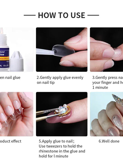 KissICON 💋 Acrylic Nail Tips Glue Fast Dry -