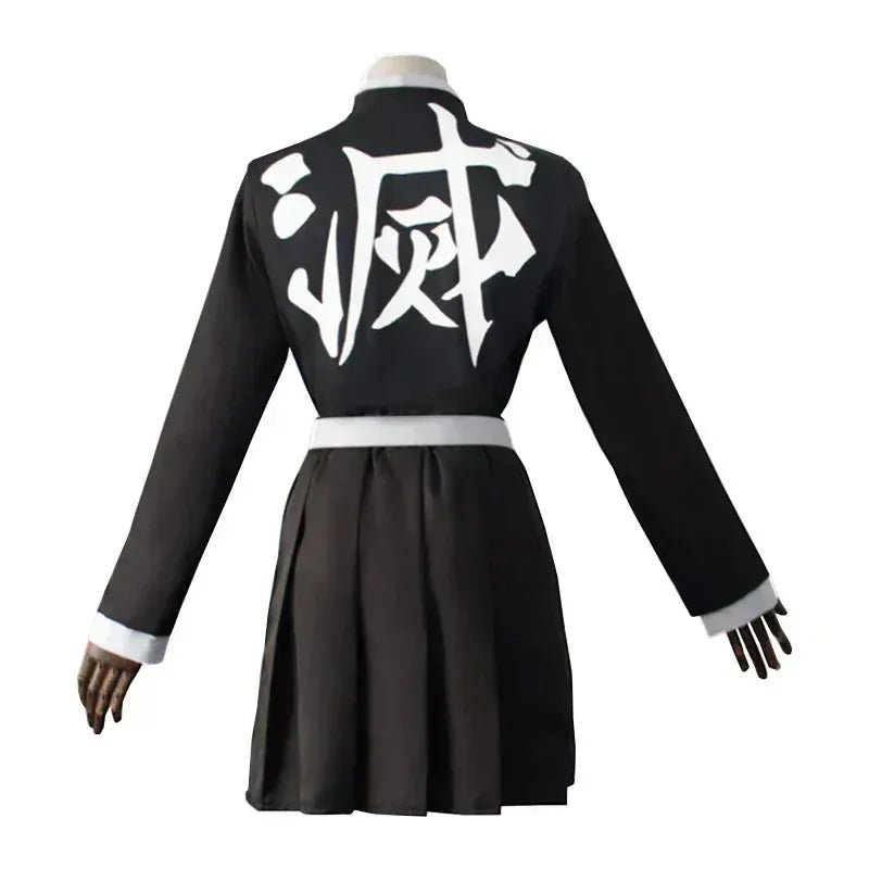 KissICON Adult Children Anime Kanroji Mitsuri Cosplay Costume Kimono Haori Dress Wig Clothes Halloween Costume for Adult Children