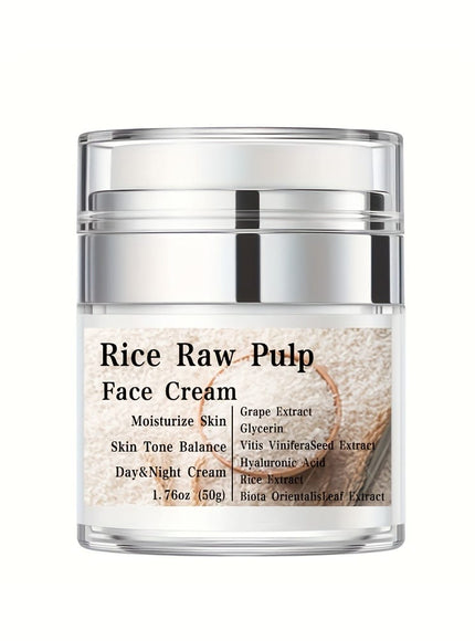 KissICON 1.76 Oz (50g) Rice Pulp Face Cream Hyaluronic Acid Grape Extract