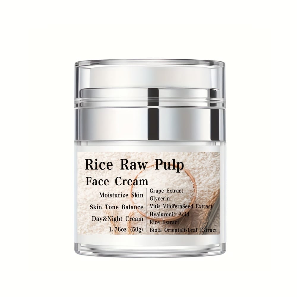 KissICON 1.76 Oz (50g) Rice Pulp Face Cream Hyaluronic Acid Grape Extract