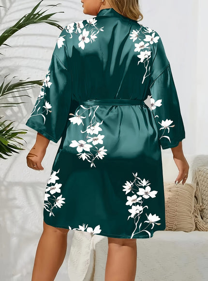 Plus Size Colorful Home Wear Bathrobe 713