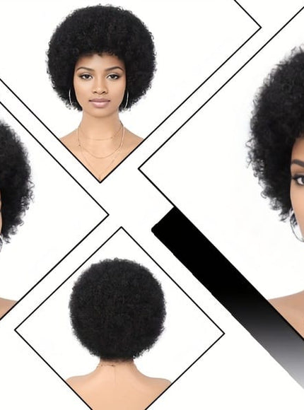 KissICON Afro Kinky Curly Wig Elastic Cap