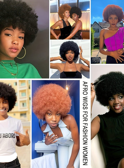 KissICON Afro Kinky Curly Wig Elastic Cap