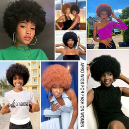 KissICON Afro Kinky Curly Wig Elastic Cap