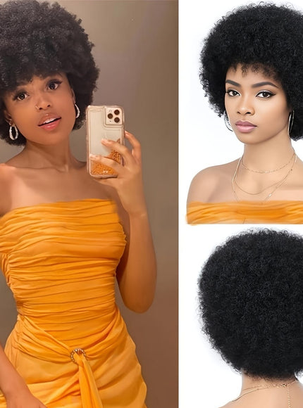 KissICON Afro Kinky Curly Wig Elastic Cap