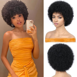 KissICON Afro Kinky Curly Wig Elastic Cap