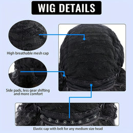 KissICON Afro Kinky Curly Wig Elastic Cap