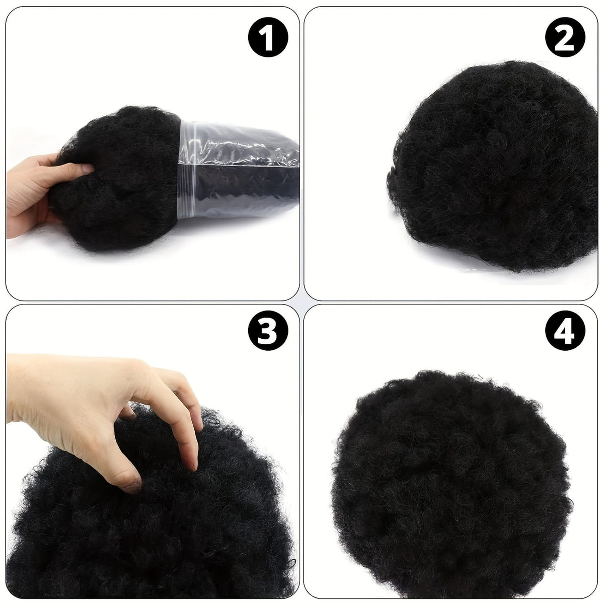 KissICON Afro Kinky Curly Wig Elastic Cap