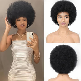 KissICON Afro Kinky Curly Wig Elastic Cap