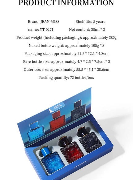 KissICON AL0271 Charming Man 90ml Perfume Gift Set 3Pc Colognes