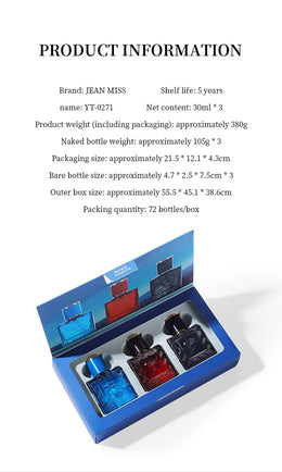 KissICON AL0271 Charming Man 90ml Perfume Gift Set 3Pc Colognes