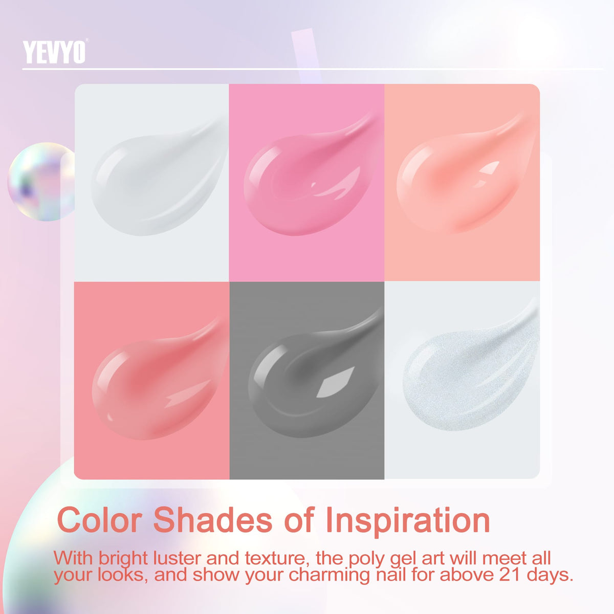 KissICON All-In-One Poly Gel Kit KissIcon YEVYO 6-Color Poly Gel Nail Kit -