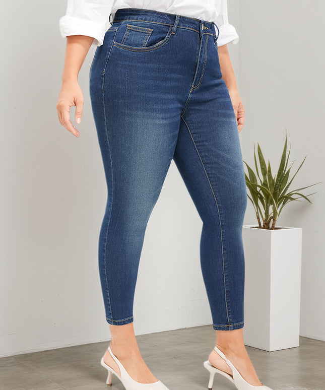 jkthpu-45 All-season new style plus size Women's jeans, skinny