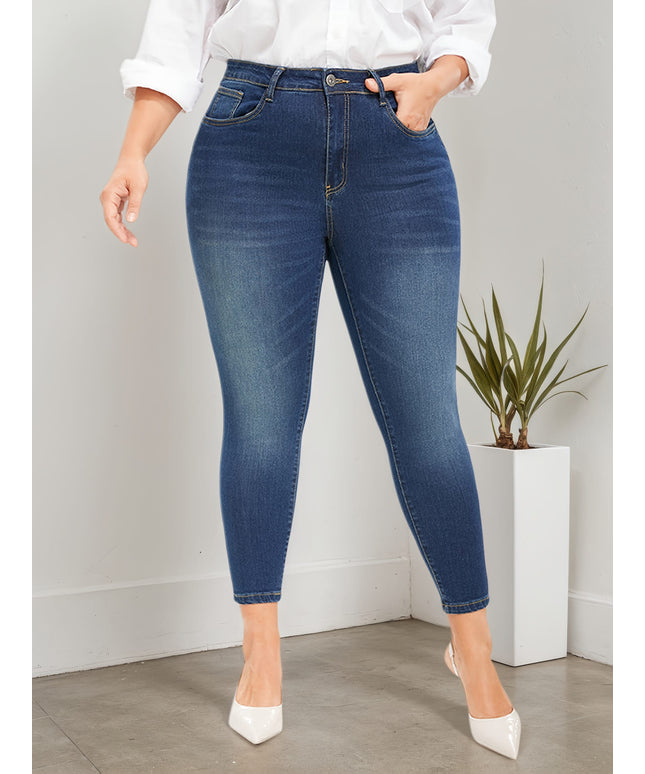 jkthpu-45 All-season new style plus size Women's jeans, skinny