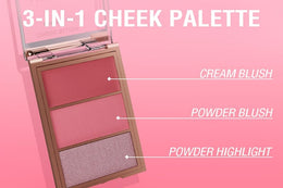 KissICON Allbeige 3in1 Cream Powder Highlighter Trio