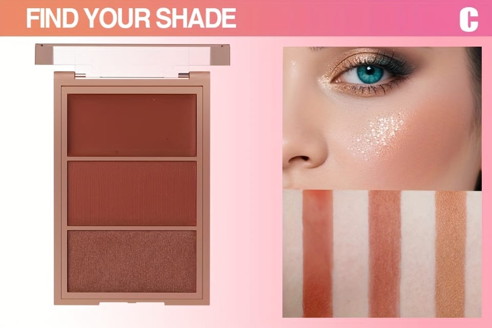 KissICON Allbeige 3in1 Cream Powder Highlighter Trio