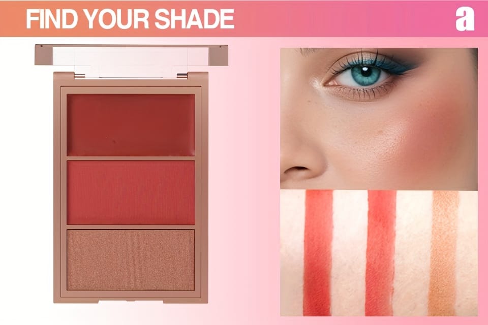 KissICON Allbeige 3in1 Cream Powder Highlighter Trio